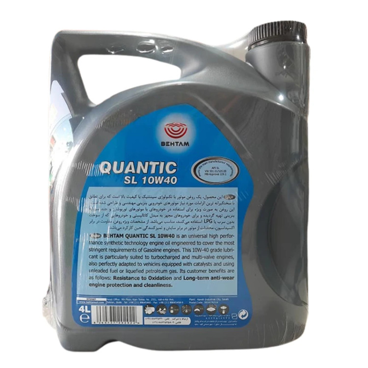 روغن موتور بهتام مدل 10W40 Quantic حجم 4 لیتر (SL)