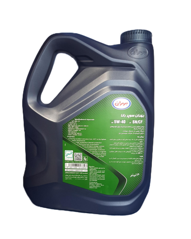 روغن موتور بهران سوپر رانا مدل 5W40 حجم 5 لیتر (SN)
